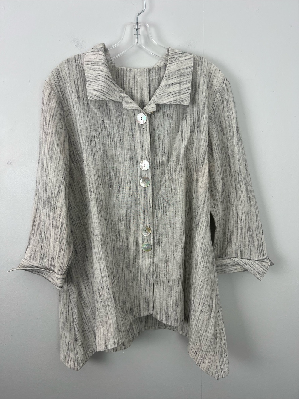Fridaze Signature Collection Linen Blend Sharkbite Tunic